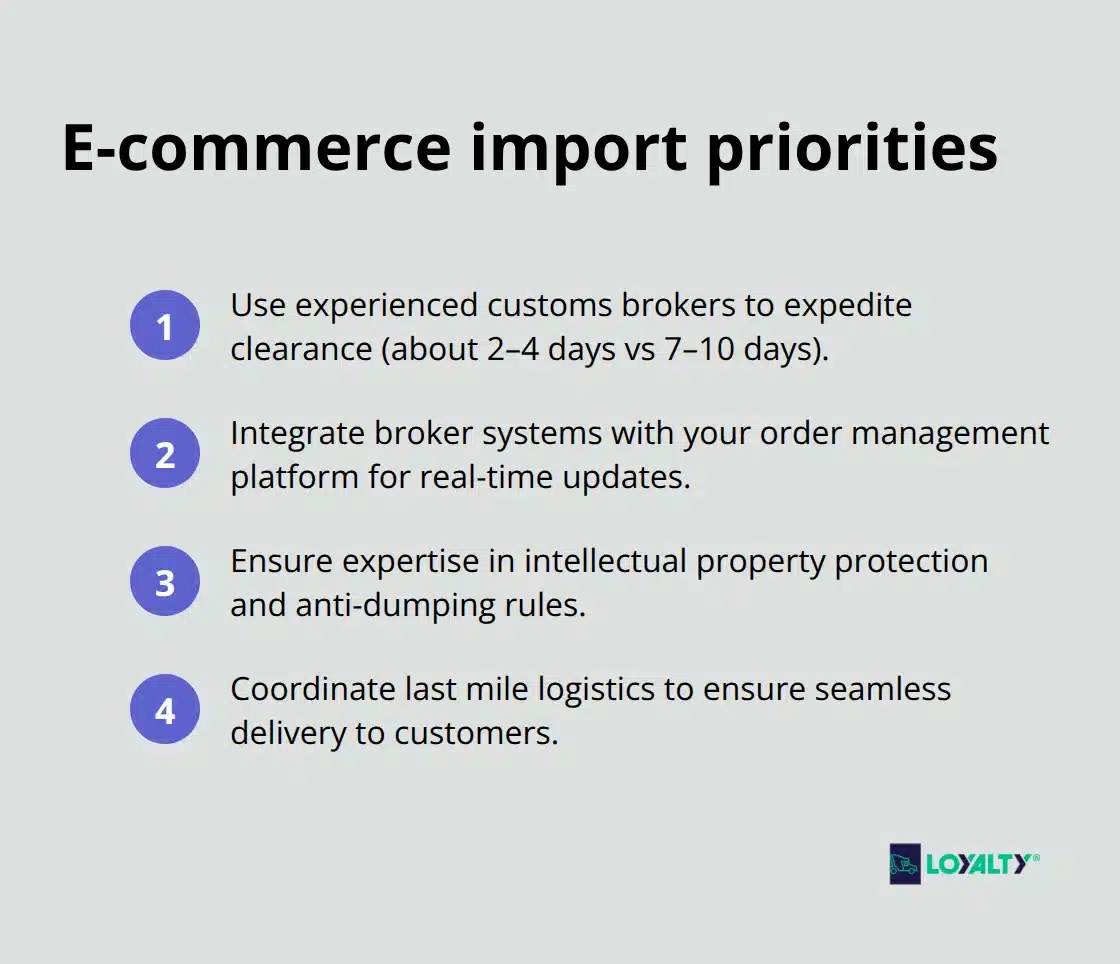 Compact list of priorities for e-commerce importers to speed clearance and protect products. - freight forwarder vs customs broker