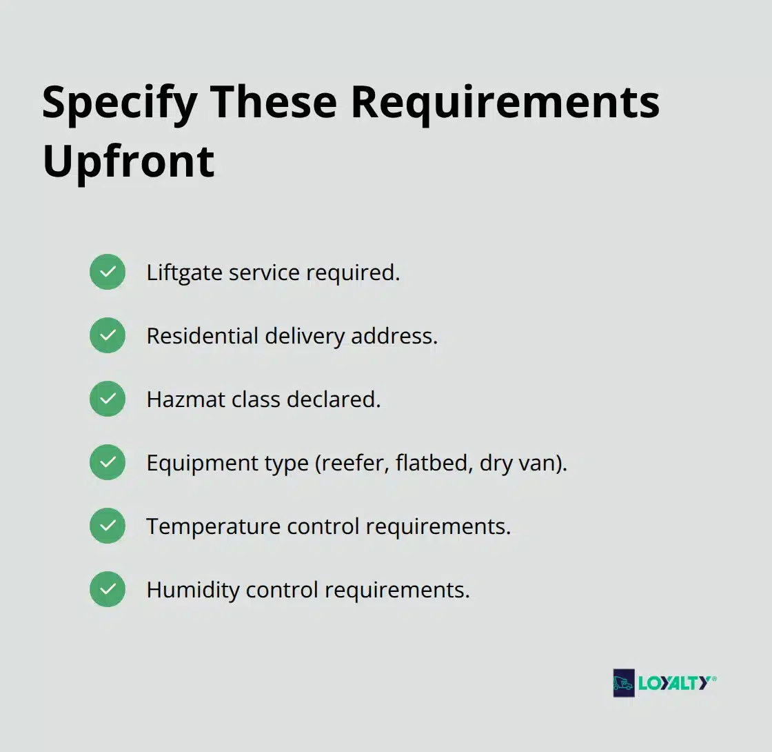 Checklist of special handling details to include in freight estimates. - freight shipping cost estimator