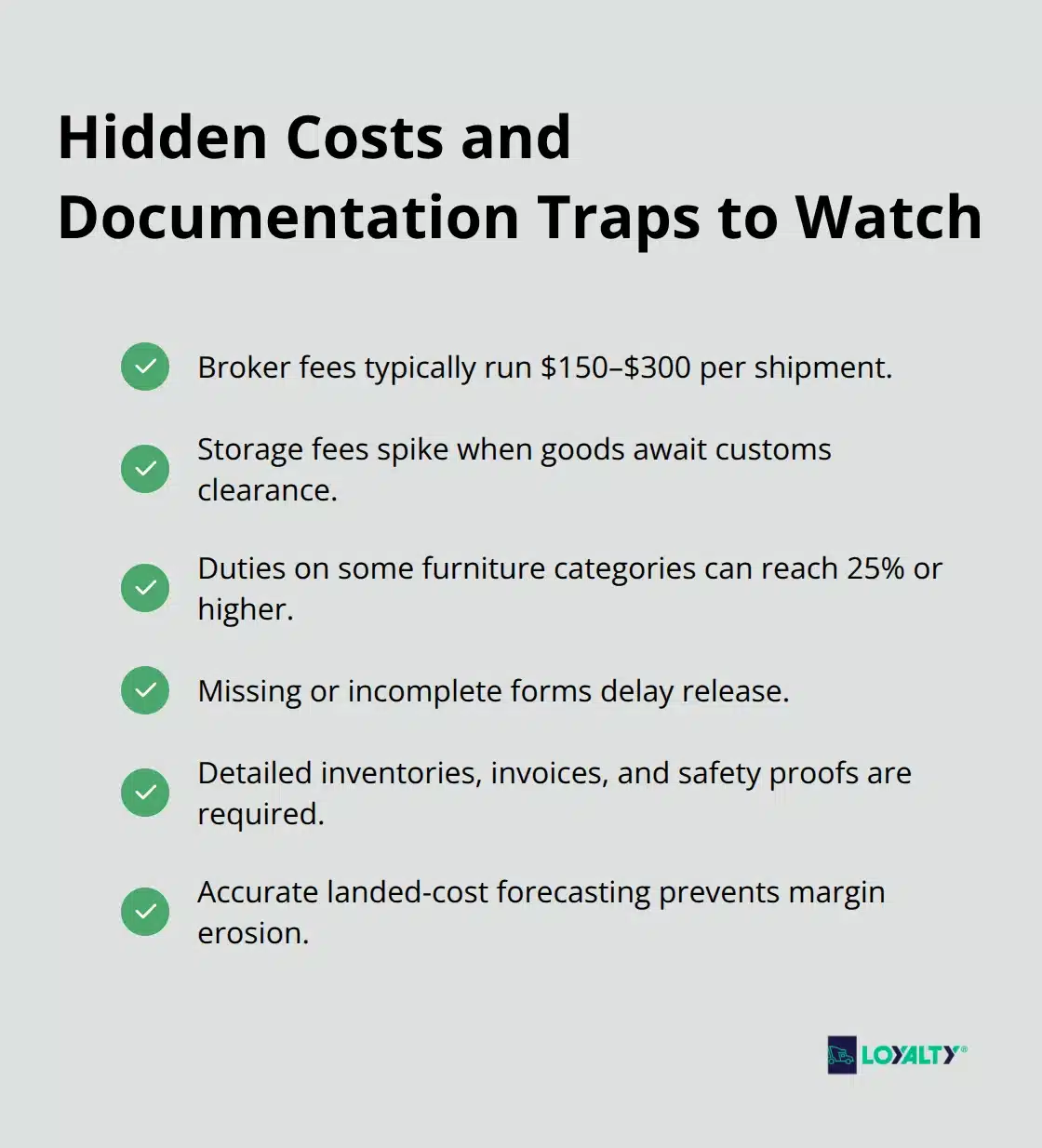 Checklist of common cross-border furniture shipping costs and pitfalls