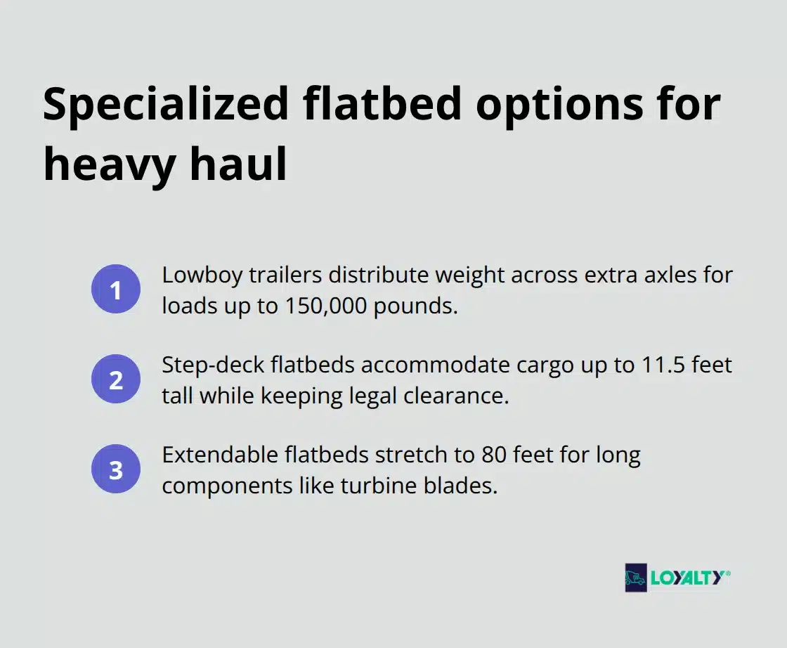 Quick list of flatbed trailer types for oversized freight