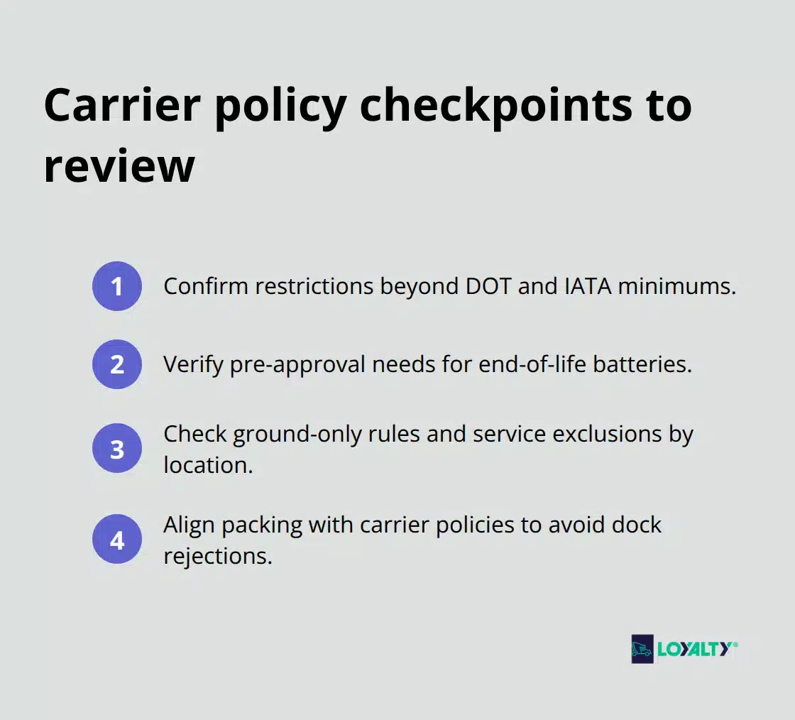 Compact list of carrier-specific restrictions to verify before shipping lithium batteries - how to ship lithium batteries
