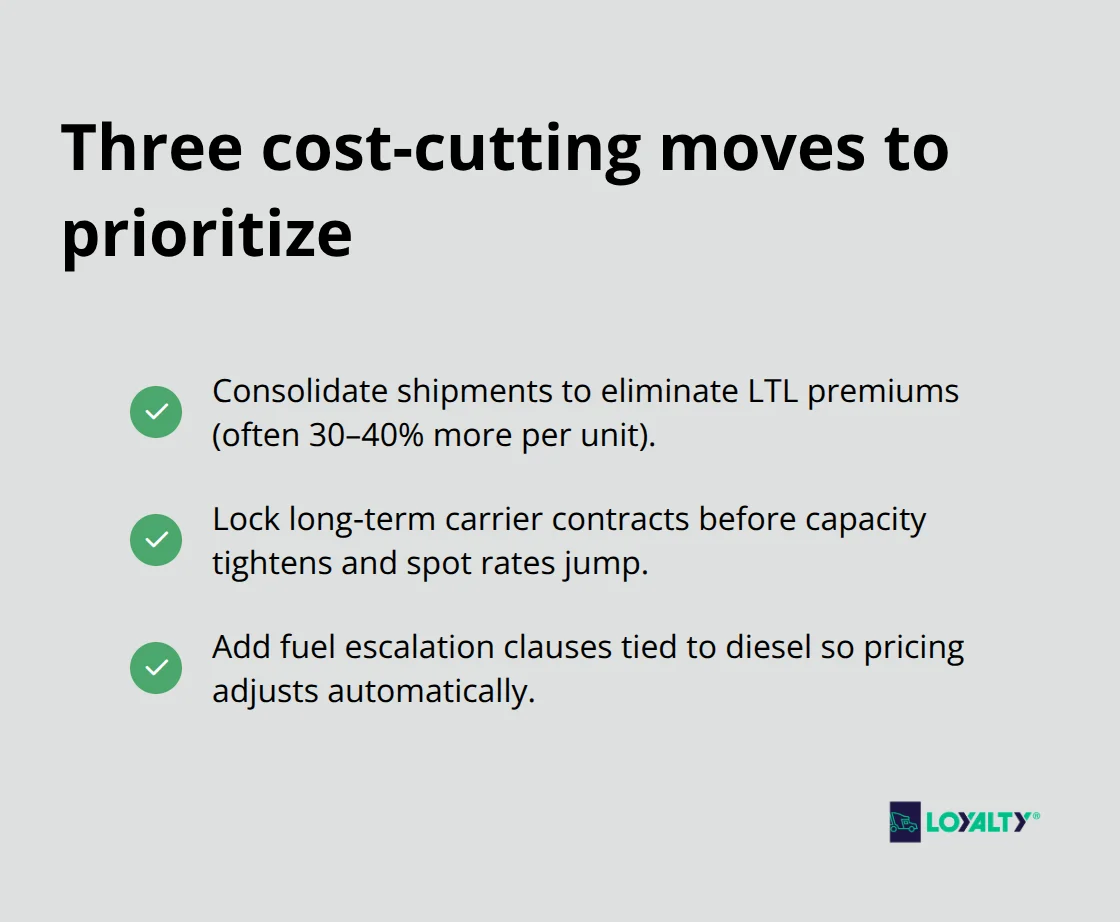 Checklist of actions to reduce transportation spend without sacrificing service. - truck rates per mile
